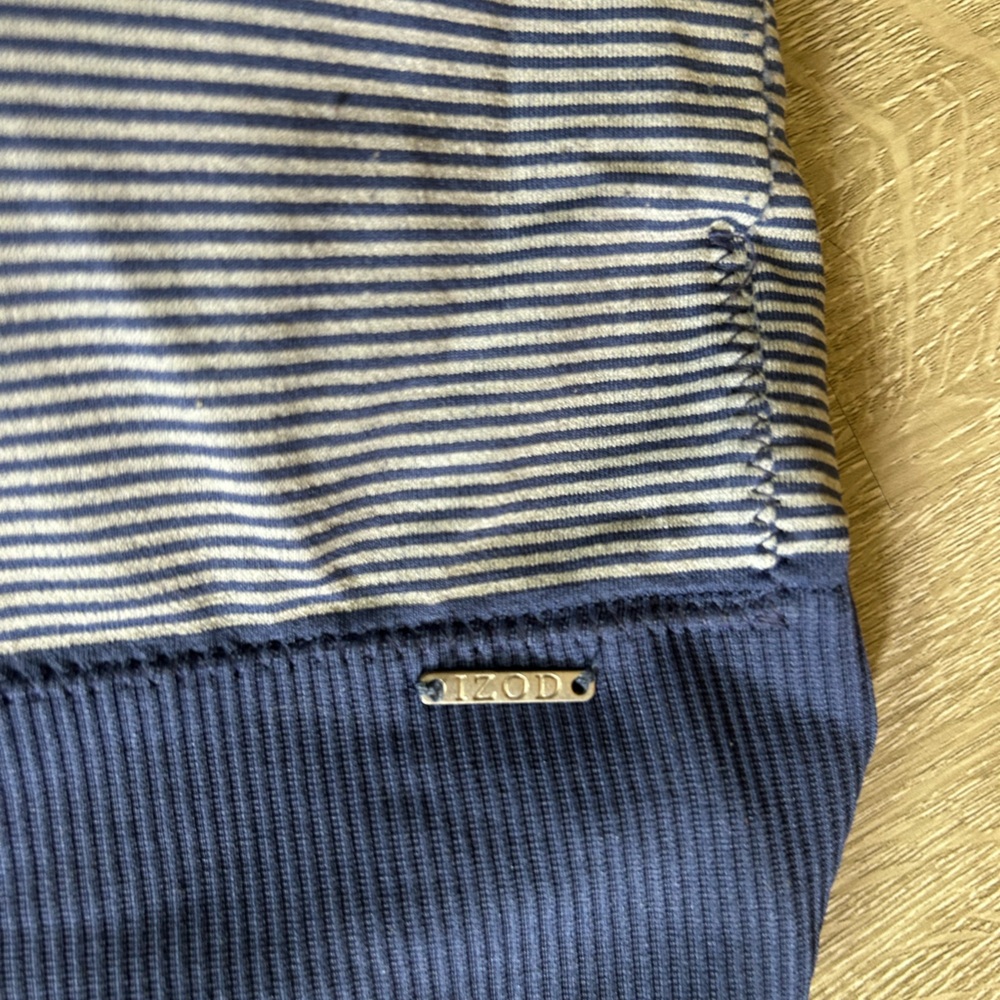 Izod Navy and Light Blue Striped Shirt